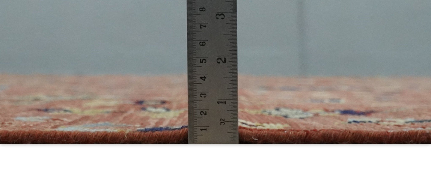 custom Made Hand Knotted Rust and Beige Traditional Turkish Knot Oushak Wool Rug - The Rug Decor