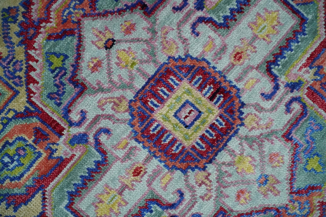 Custom Made Hand Knotted Silver, Purple and Green Traditional Wool Area Rug - The Rug Decor