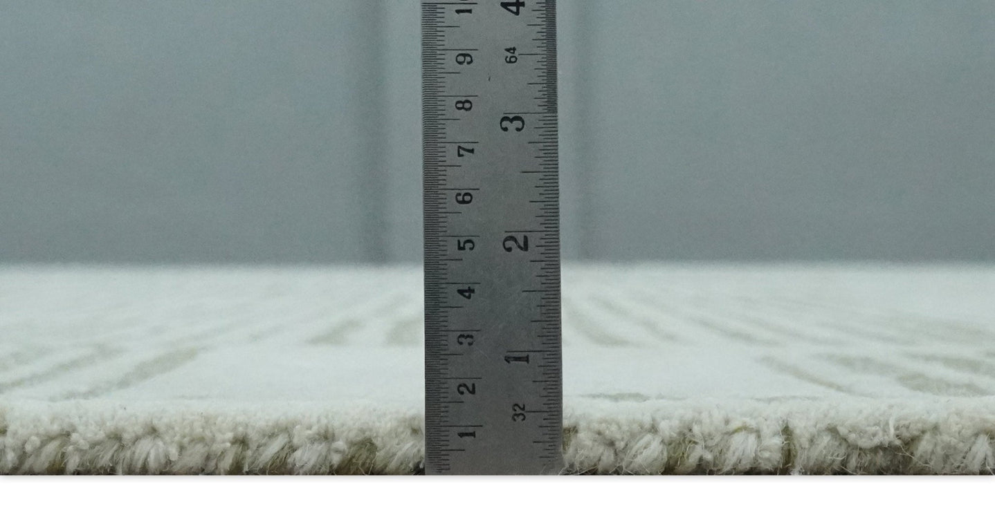 Custom Made Ivory and Olive Modern Stripes Design Hand Tufted wool Area Rug, Kids, Living Room and Bedroom Rug - The Rug Decor