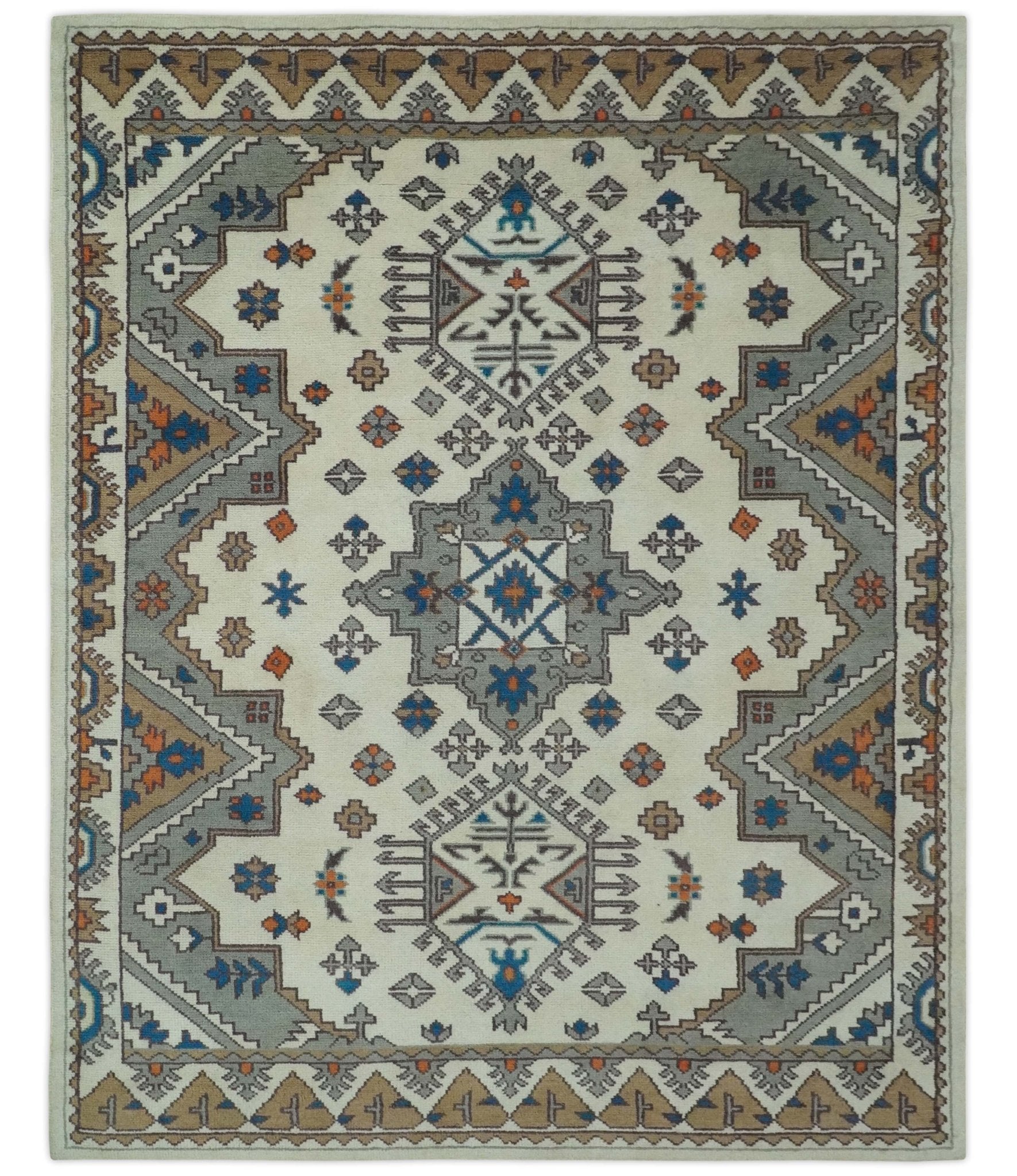 Camel Ivory Abstract Rug Ivory, Gray and Camel Traditional Hand knotted wool Area Rug – The Rug ...