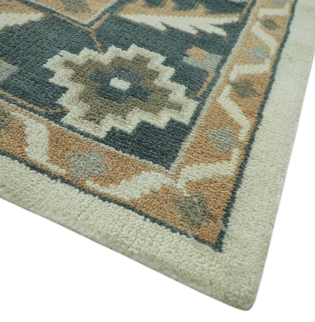 Custom Made Ivory, Gray, Camel and Charcoal Traditional Multi Size Wool Area Rug - The Rug Decor