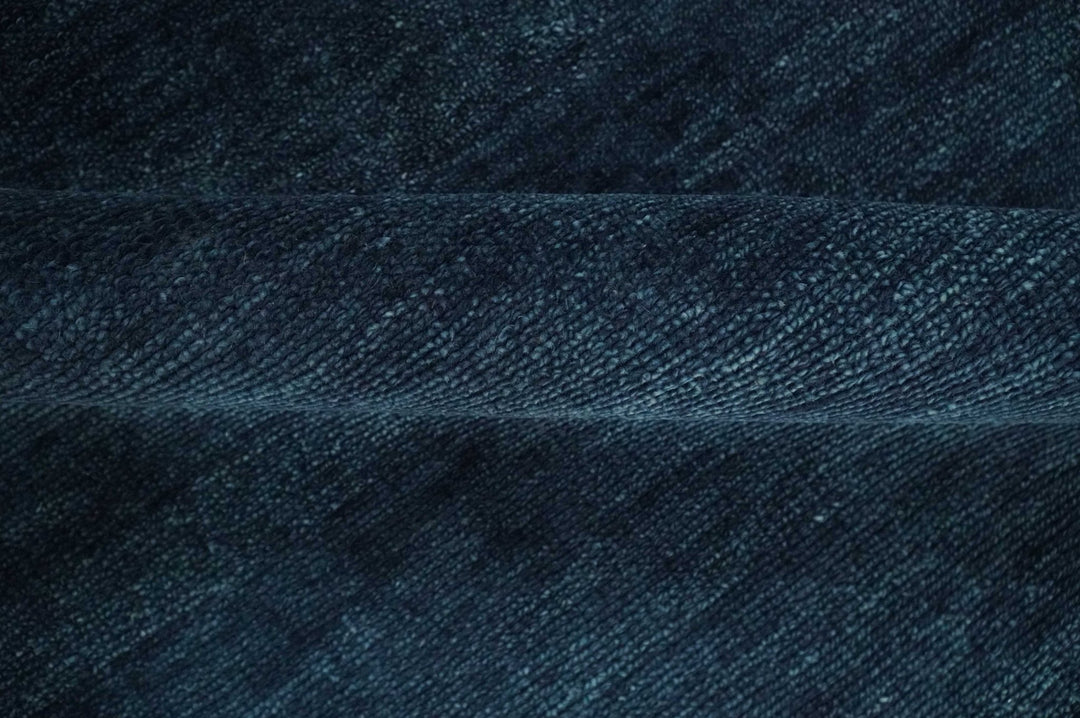 Custom Made Midnight blue Solid Hand knotted Modern wool Area Rug - The Rug Decor