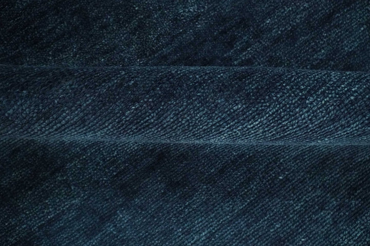 Custom Made Midnight blue Solid Hand knotted Modern wool Area Rug - The Rug Decor