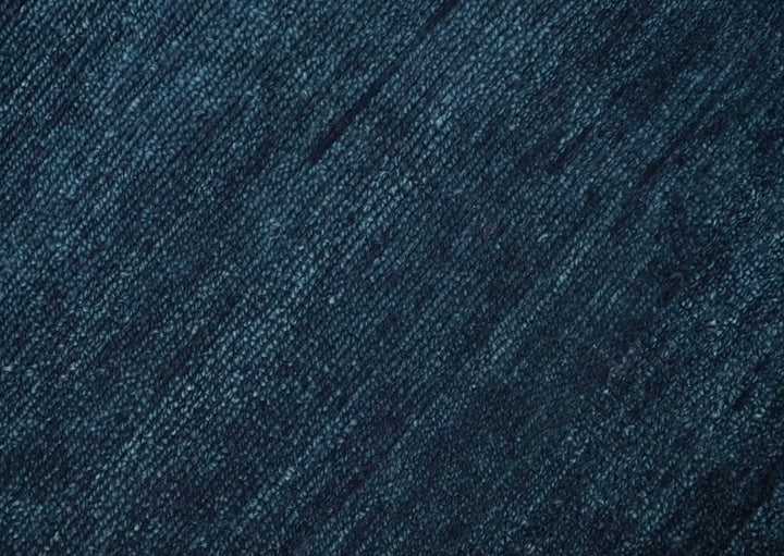 Custom Made Midnight blue Solid Hand knotted Modern wool Area Rug - The Rug Decor