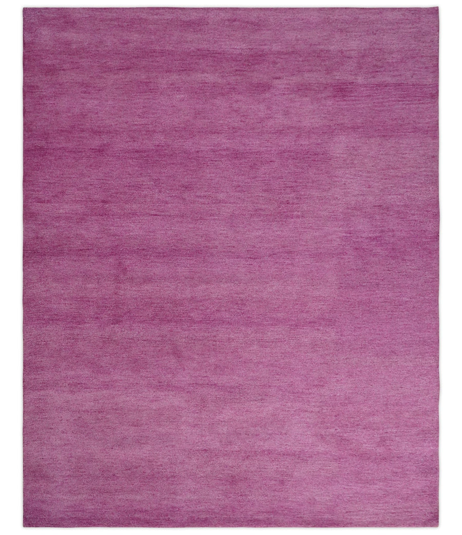 Custom made Solid Plane Purple Woolen Hand Tufted Multi Size wool area Rug - The Rug Decor