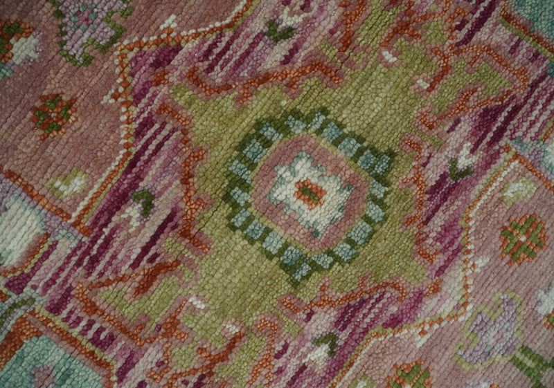 Custom Made Transitional Pink, Green and Ivory Turkish Design wool Area Rug - The Rug Decor