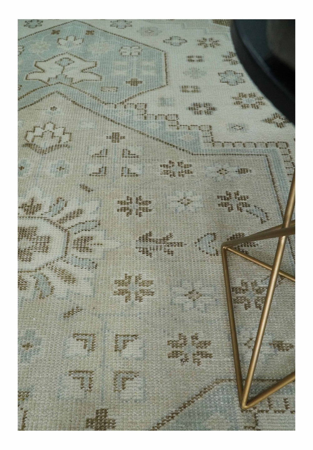 Earthy Ivory, Brown and Gray Hand knotted 8x10 Traditional wool Area Rug - The Rug Decor