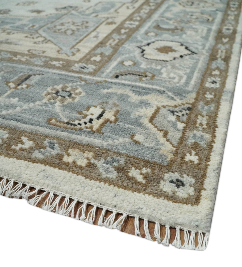 Earthy Neutral Custom Made Ivory, Beige and Silver Traditional Hand Knotted Wool Area Rug - The Rug Decor