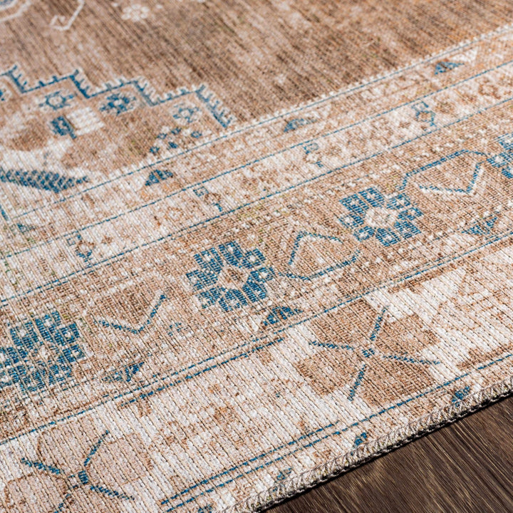Earthy Turkish Design Dusty Sage And Cream Machine-Washable Rug - The Rug Decor