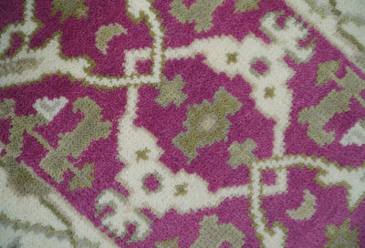 Entryway 2x3 Pink and Ivory Hand Knotted Oriental Oushak Wool Area Rug - The Rug Decor
