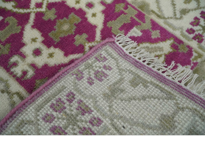 Entryway 2x3 Pink and Ivory Hand Knotted Oriental Oushak Wool Area Rug - The Rug Decor