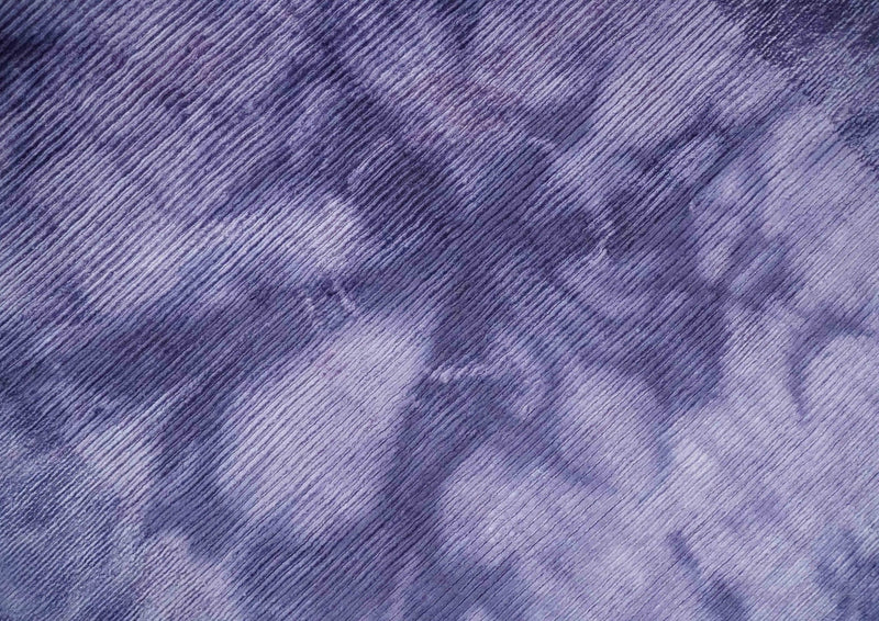 Entryway Purple Tie Dye Hand Woven Loop and Cut Modern Abstract Art Silk Rug | KNT11 - The Rug Decor