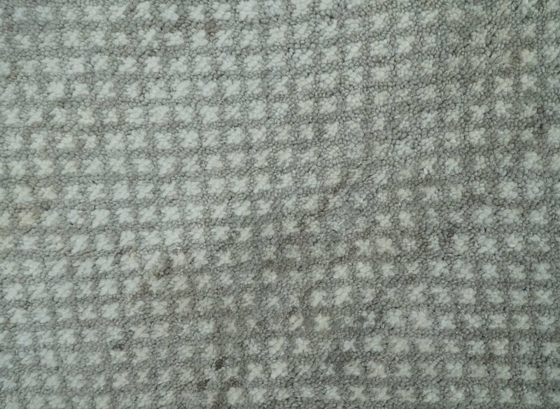 Entryway Rug 2x3 Ivory and Gray Wool Hand Knotted Rug - The Rug Decor