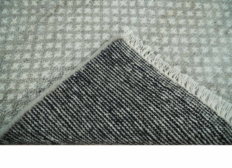 Entryway Rug 2x3 Ivory and Gray Wool Hand Knotted Rug - The Rug Decor