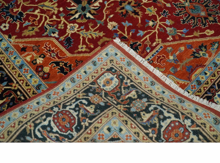 Fine Black, Brown and Rust 8x10 Traditional Hand Knotted wool Area Rug - The Rug Decor