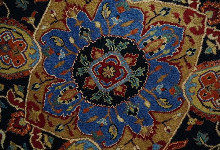 Fine Black, Brown and Rust 8x10 Traditional Hand Knotted wool Area Rug - The Rug Decor