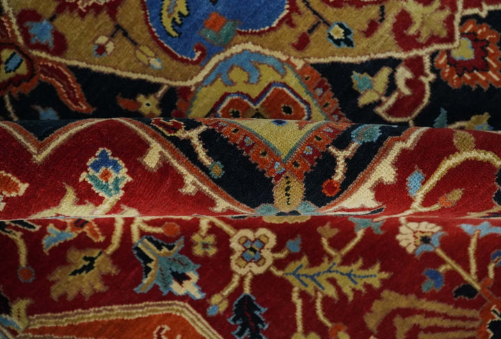 Fine Black, Brown and Rust 8x10 Traditional Hand Knotted wool Area Rug - The Rug Decor