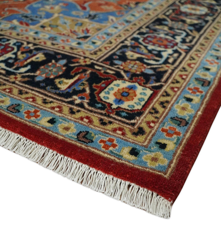 Fine Black, Brown and Rust 8x10 Traditional Hand Knotted wool Area Rug - The Rug Decor