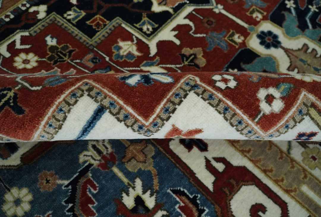 Fine Hand Knotted Brown and Ivory 8x10 and 9x12 Traditional Wool Area Rug - The Rug Decor