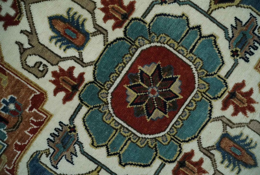 Fine Hand Knotted Brown and Ivory 8x10 and 9x12 Traditional Wool Area Rug - The Rug Decor