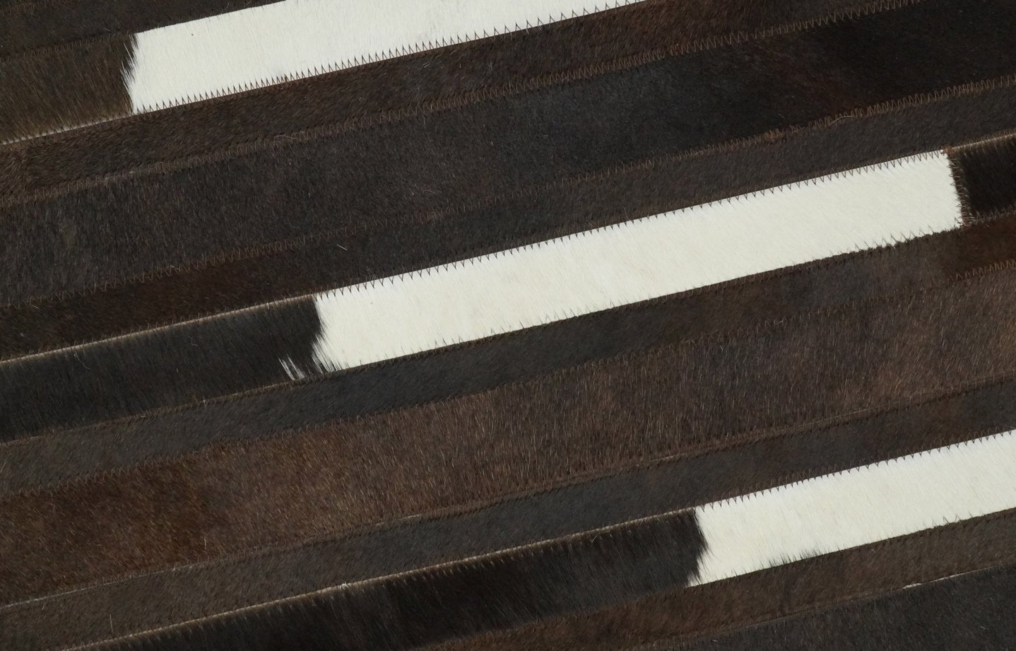 Flatweave Hairon Genuine Leather 5x8, 8x10 and 9x12 Brown Tan and Ivory Area Rug | LR16 - The Rug Decor