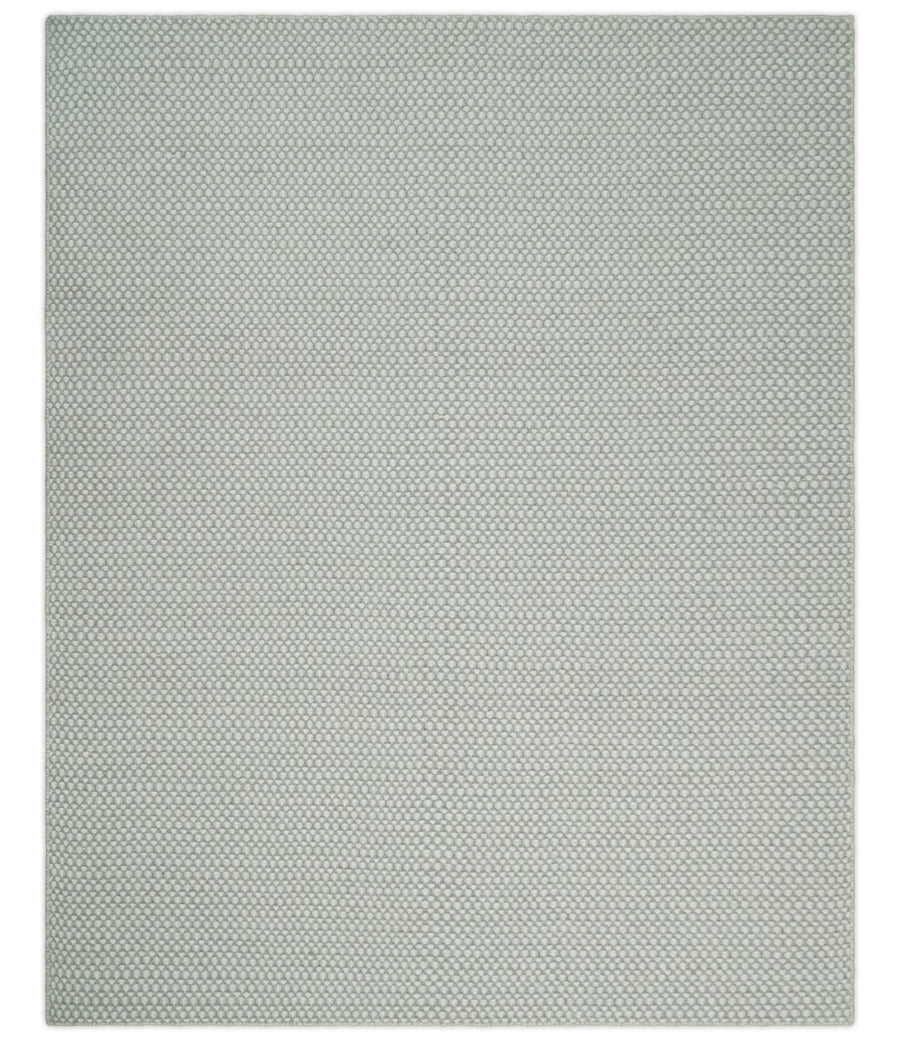 Flatwoven Dhurrie 8x10 and 9x12 Modern Checkered Beige and Ivory Wool Area Rug, Layering Rug | TRDCP830 - The Rug Decor