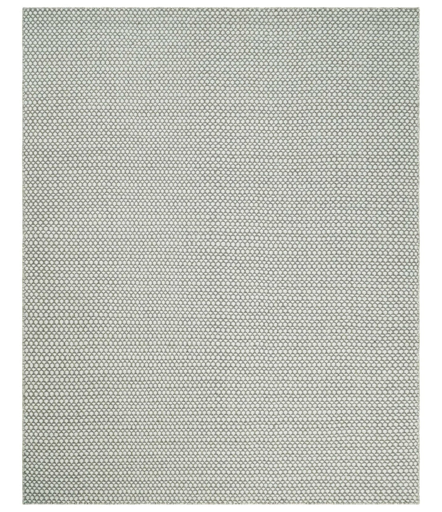 Flatwoven Dhurrie 8x10 and 9x12 Modern Checkered Gray and Ivory Wool Area Rug, Layering Rug | TRDCP832 - The Rug Decor