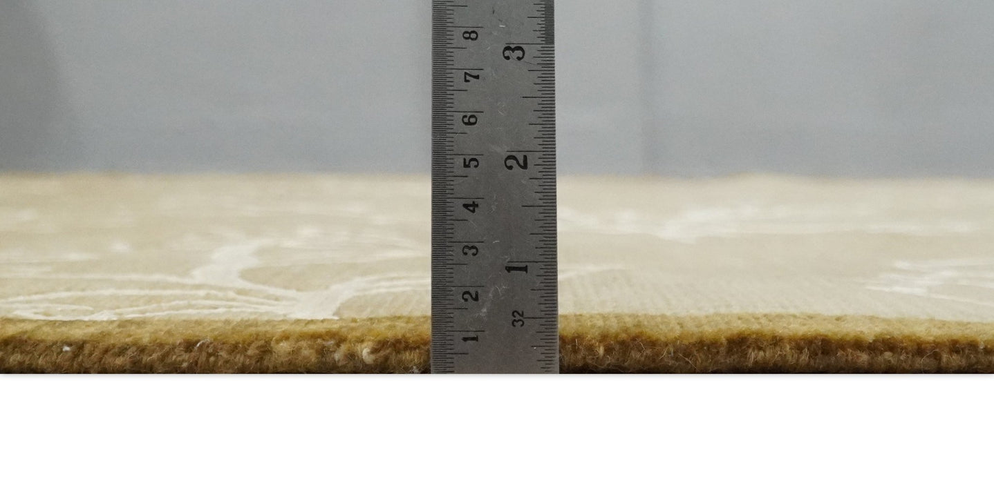 Floral 6x8 Brown and Ivory Wool and Silk Hand Woven Rug | HL6 - The Rug Decor