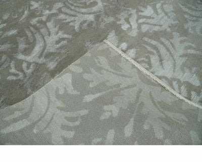 Floral Gray and Silver Hand knotted 6x9 wool and Viscose Area Rug - The Rug Decor