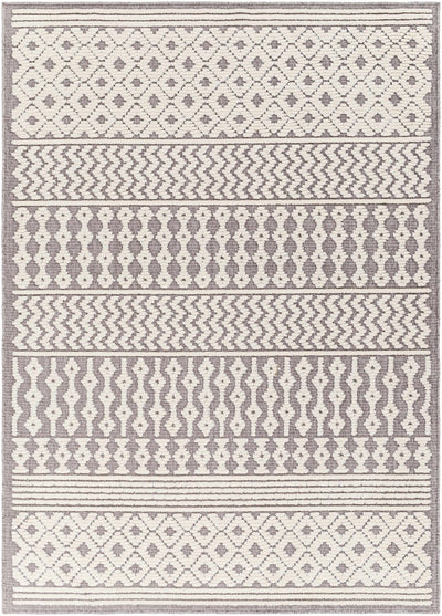 Geometrical Purple and Ivory Tribal Trellis Washable Area Rug - The Rug Decor