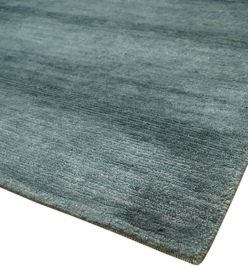 Gray and Silver Modern Abstract Hand Knotted 6x9 Wool and Viscose Area Rug - The Rug Decor