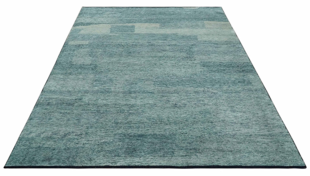 Gray, Beige and Silver contemporary Hand knotted 9x12 wool Area Rug - The Rug Decor