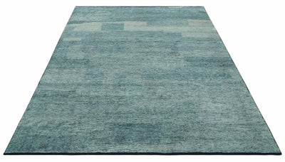 Gray, Beige and Silver contemporary Hand knotted 9x12 wool Area Rug - The Rug Decor