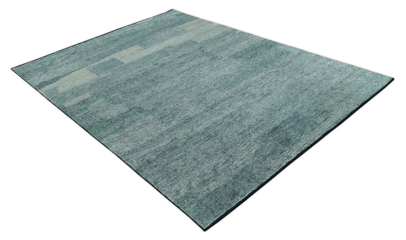 Gray, Beige and Silver contemporary Hand knotted 9x12 wool Area Rug - The Rug Decor