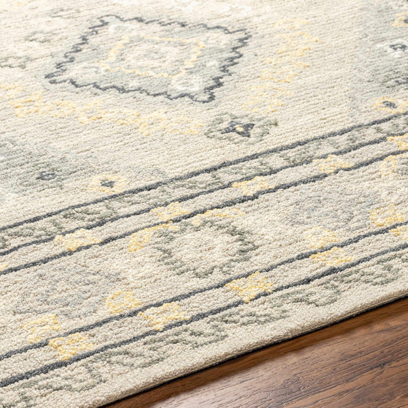 Gray, Gold and Charcoal Traditional Design Hand Tufted Wool Area Rug - The Rug Decor