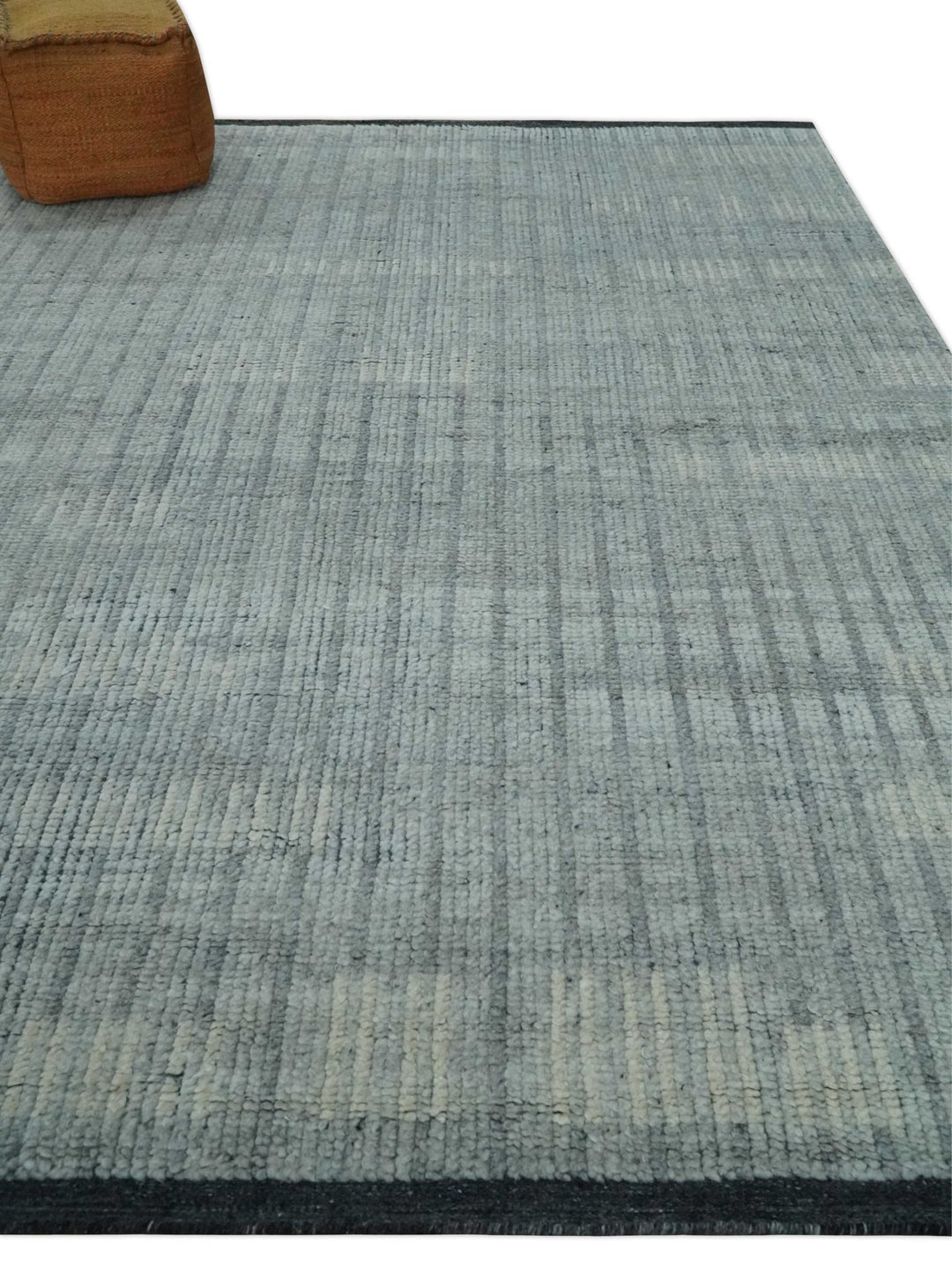 Gray, Silver and Ivory Traditional Hand Knotted 8x10 Wool Area Rug - The Rug Decor