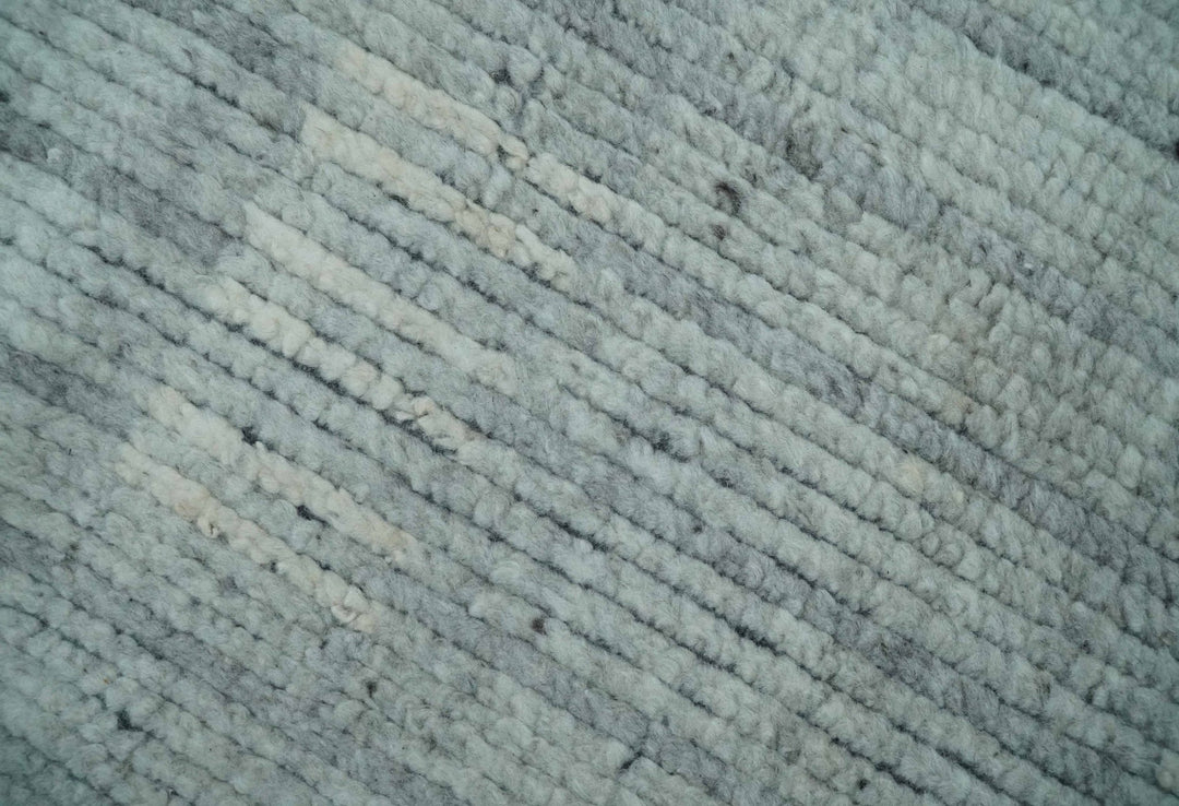 Gray, Silver and Ivory Traditional Hand Knotted 8x10 Wool Area Rug - The Rug Decor