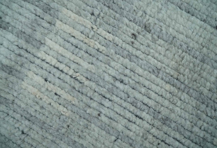 Gray, Silver and Ivory Traditional Hand Knotted 8x10 Wool Area Rug - The Rug Decor