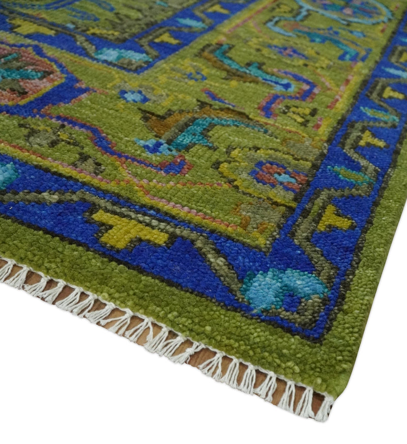 Green, Blue and Aqua Hand knotted Traditional Oushak 9x12 wool Area Rug - The Rug Decor