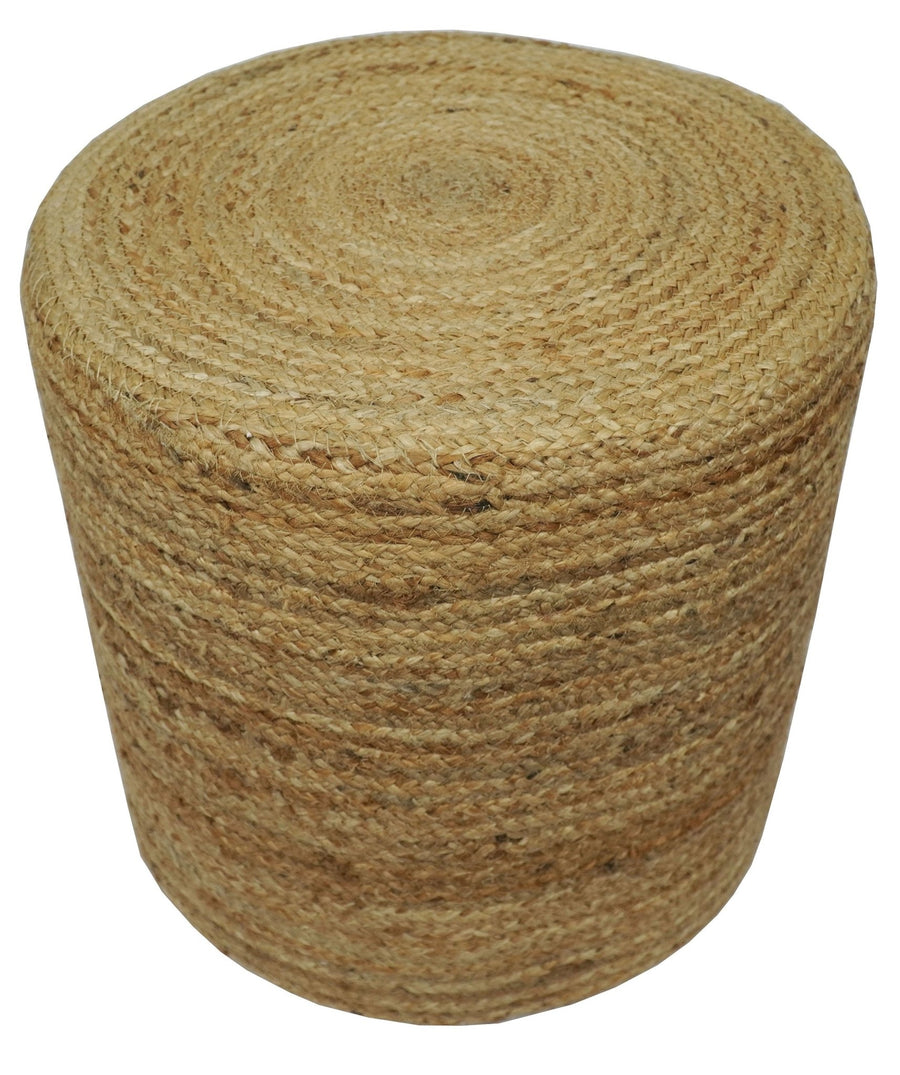 Hand Braided Jute Pouf 100% Natural Fiber - Footstool, Chair or Footrest | JP2 - The Rug Decor