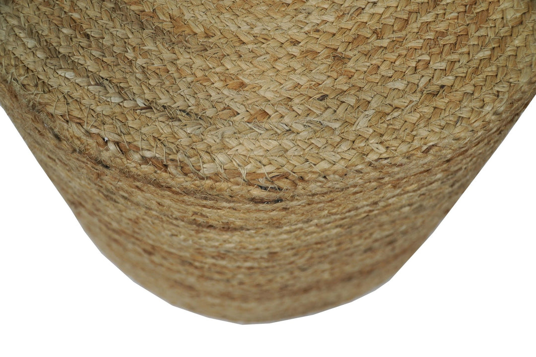 Hand Braided Jute Pouf 100% Natural Fiber - Footstool, Chair or Footrest | JP2 - The Rug Decor