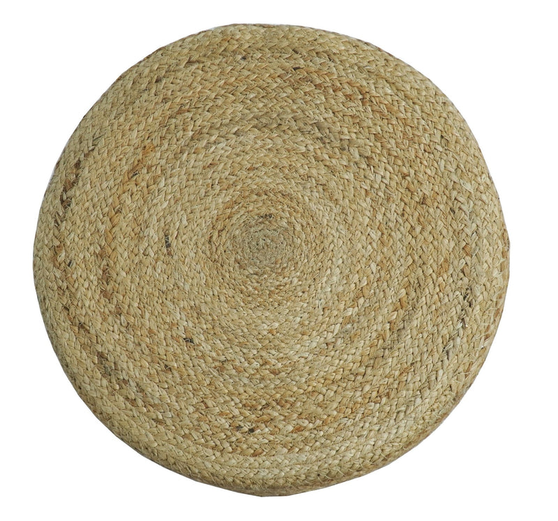Hand Braided Jute Pouf 100% Natural Fiber - Footstool, Chair or Footrest | JP2 - The Rug Decor