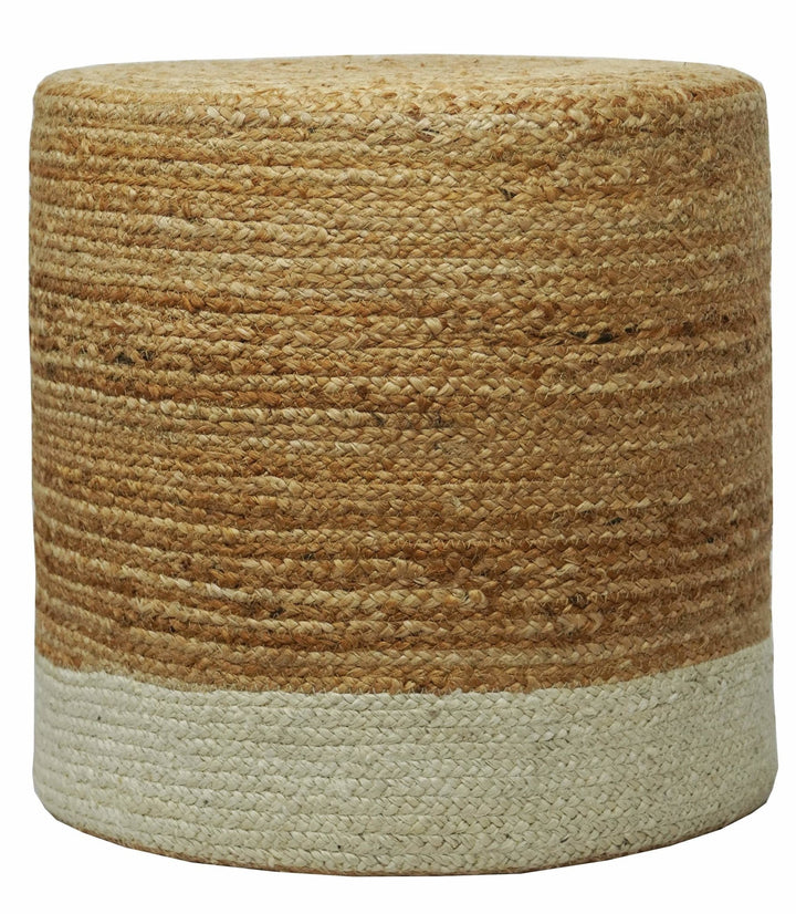 Hand Braided Jute Pouf 100% Natural Fiber - Footstool, Chair or Footrest | JP3 - The Rug Decor