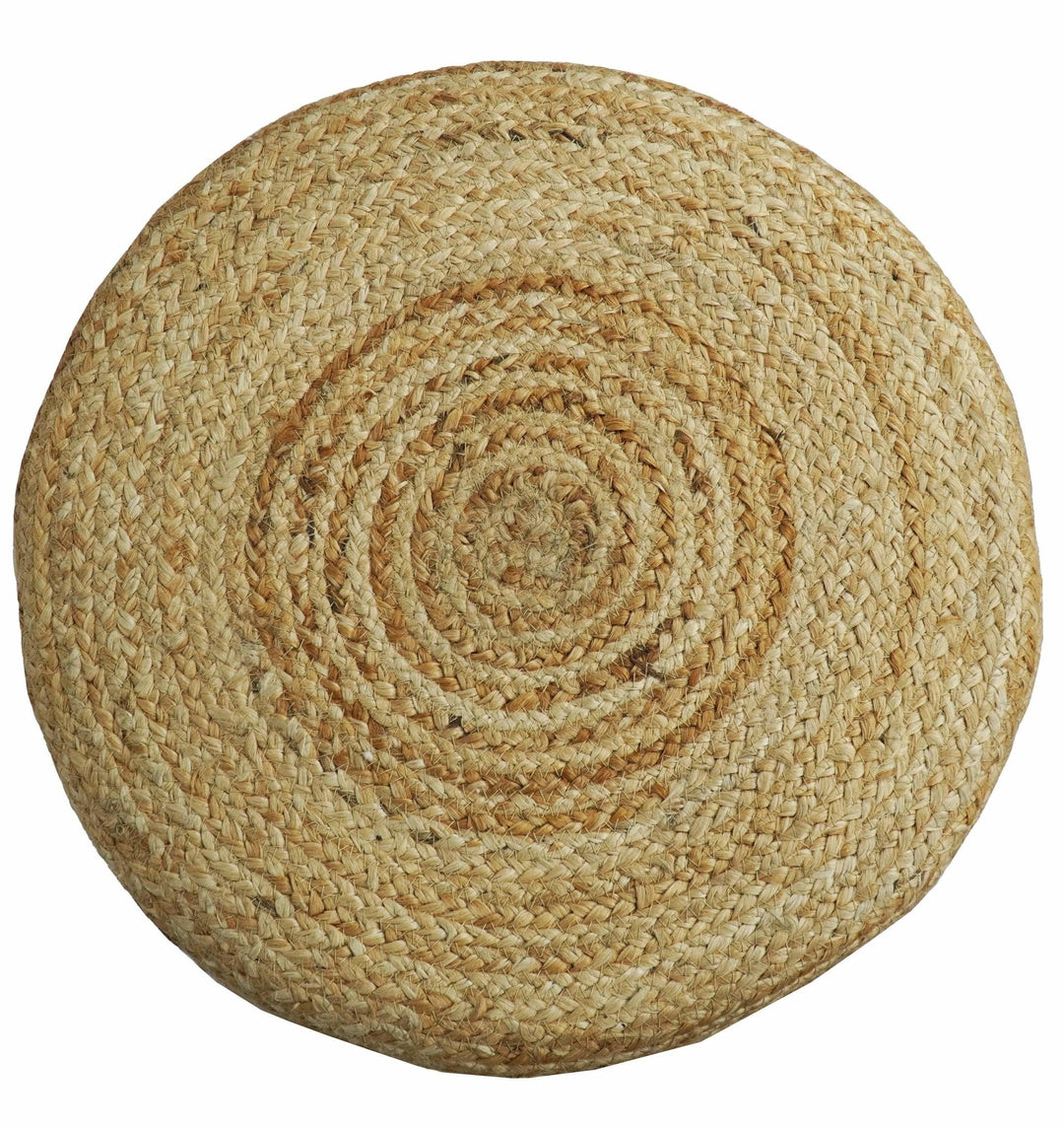 Hand Braided Jute Pouf 100% Natural Fiber - Footstool, Chair or Footrest | JP3 - The Rug Decor