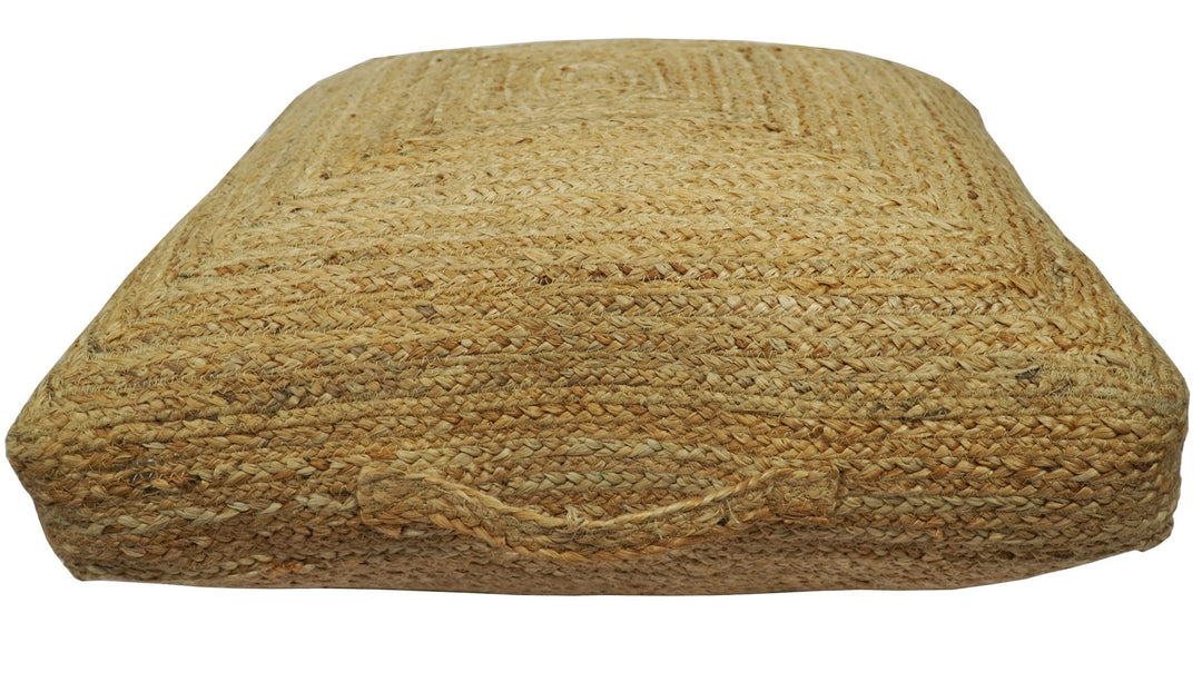 Hand Braided Jute Pouf 100% Natural Fiber - Footstool, Chair or Footrest | JP4 - The Rug Decor