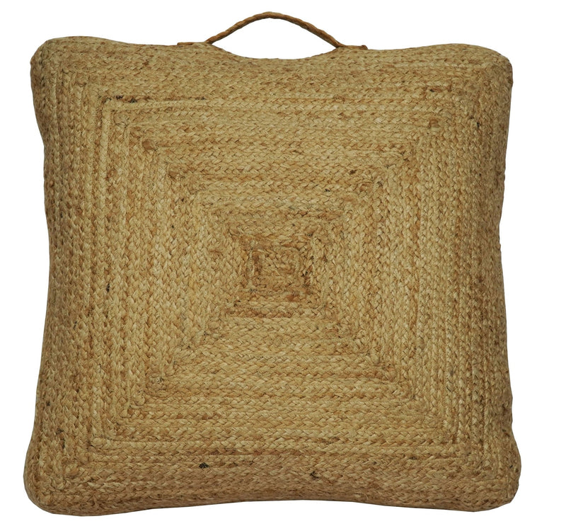 Hand Braided Jute Pouf 100% Natural Fiber - Footstool, Chair or Footrest | JP4 - The Rug Decor