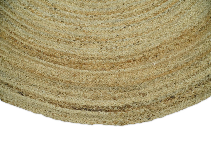 Hand Braided Solid Round natural Brown Jute Rug | JR6 - The Rug Decor