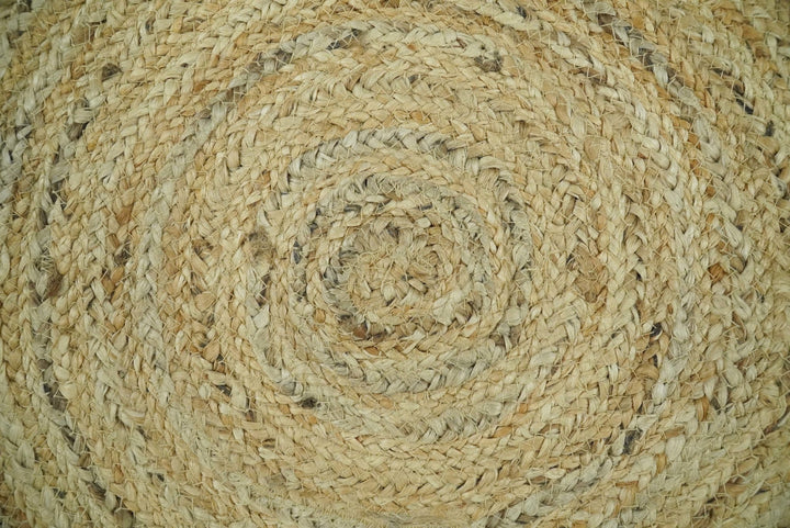 Hand Braided Solid Round natural Brown Jute Rug | JR6 - The Rug Decor