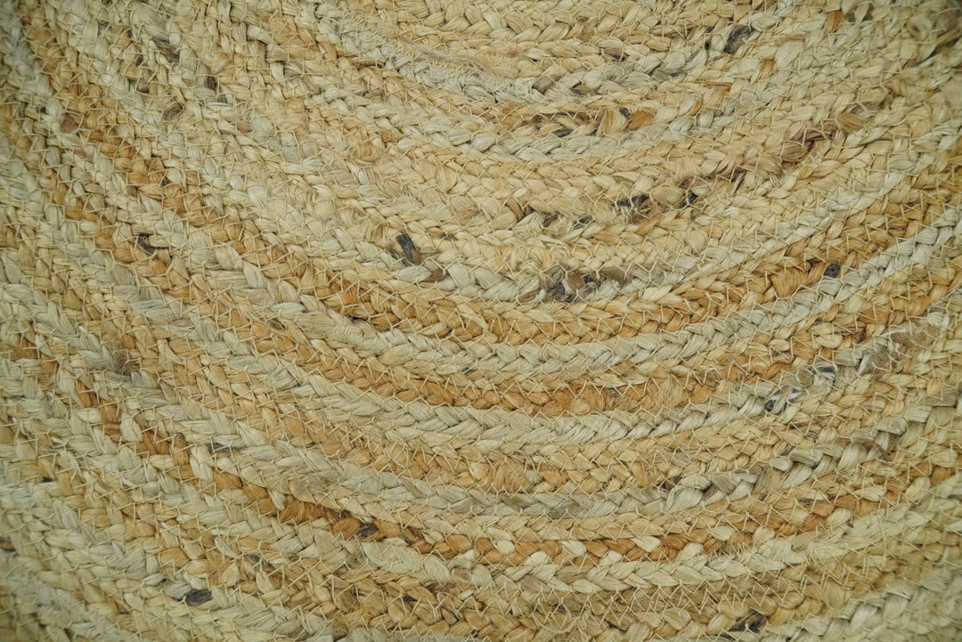 Hand Braided Solid Round natural Brown Jute Rug | JR6 - The Rug Decor