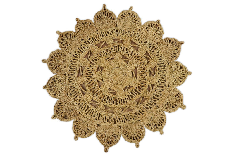 Hand Braided Solid Round Natural Brown Jute Silsal Rug | JR12 - The Rug Decor